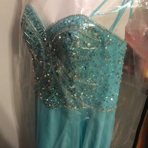 Blue strapless prom dress size 6